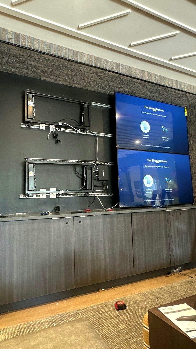 2x2 commercial video wall display installation Michigan — 4-panel video wall audio video system installer — Michigan Security Systems