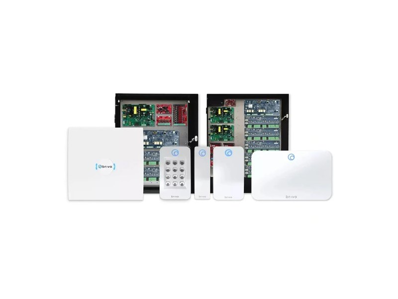 Brivo access control panel and door reader hardware installed on a commercial backboard by Michigan Security Systems, authorized Brivo dealer serving Michigan, Ohio and Indiana