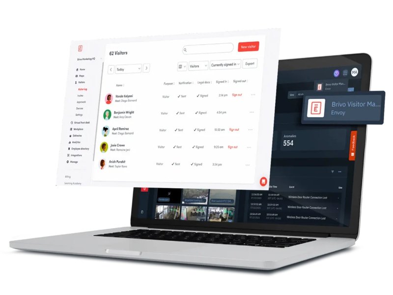 Front desk visitor check-in using Brivo visitor management software - Brivo access control installation by Michigan Security Systems, authorized Brivo dealer serving Michigan, Ohio and Indiana