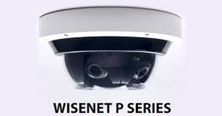Hanwha Vision Wisenet P Series multi-sensor PTZ AI security camera powered by Wisenet 9 SoC - professional Hanwha Vision camera installation by Michigan Security Systems, authorized Hanwha Vision dealer serving Michigan, Ohio and Indiana