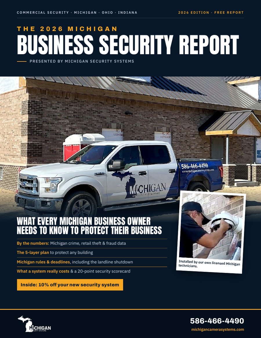 Cover of The 2026 Michigan Business Security Report by Michigan Security Systems