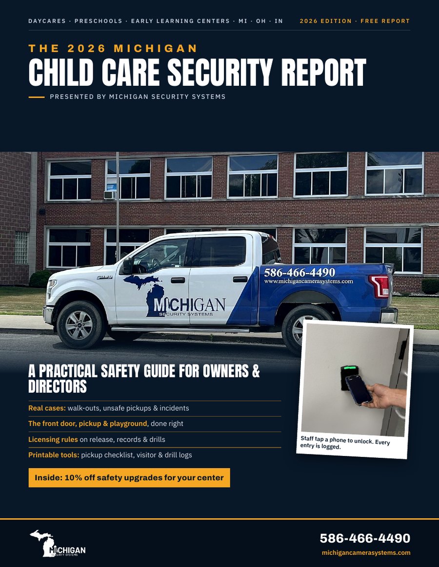 Cover of The 2026 Michigan Child Care Security Report by Michigan Security Systems