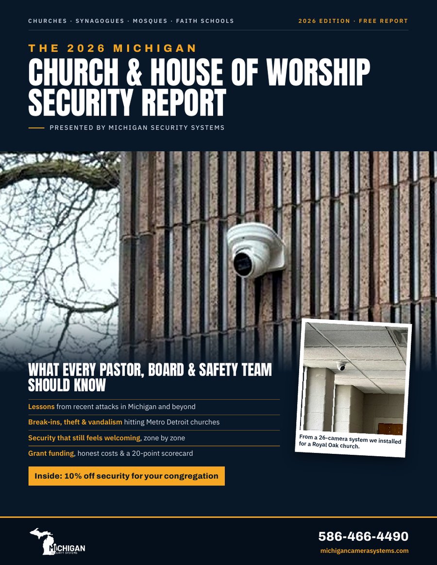 Cover of The 2026 Michigan Church & House of Worship Security Report by Michigan Security Systems