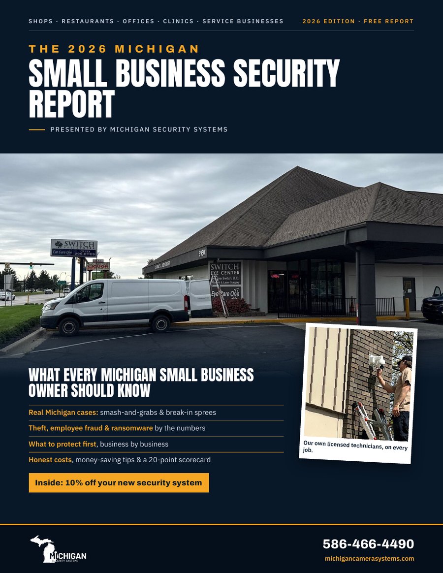 Cover of The 2026 Michigan Small Business Security Report by Michigan Security Systems