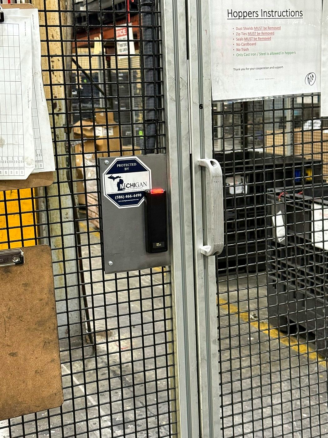 PDK access control card reader door installation at Michigan daycare — commercial access control system installer Michigan — Michigan Security Systems