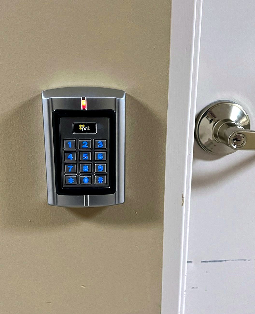 PDK RFID card reader access control installation at daycare facility Mount Clemens Michigan — commercial door access control system installer Macomb County — Michigan Security Systems