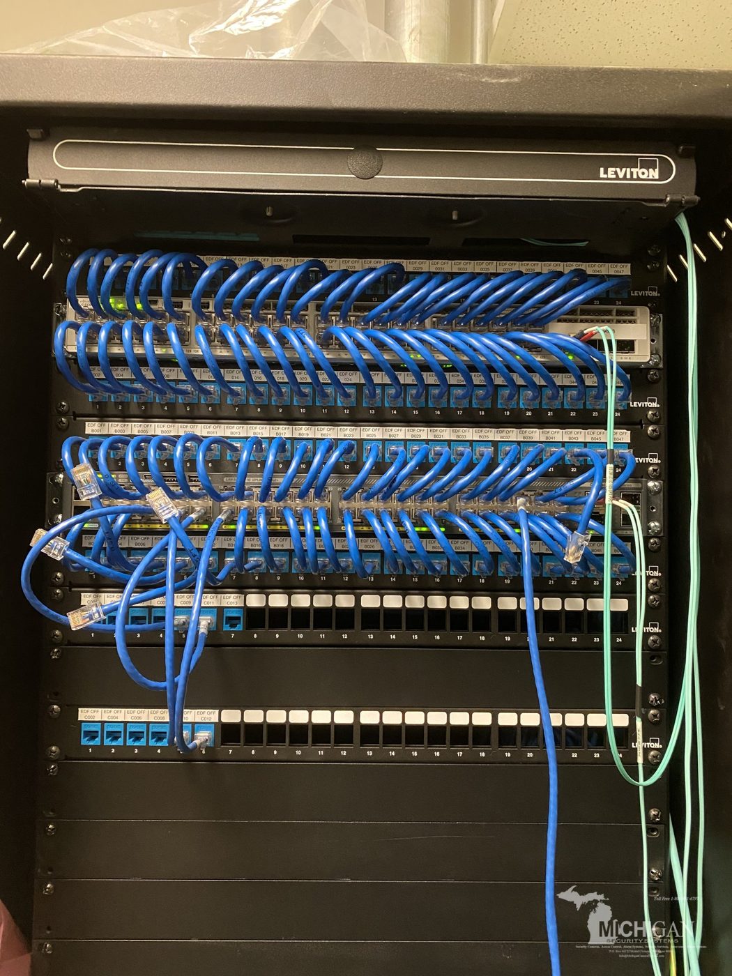 Network rack, Altronix power supply and Cat6 structured cabling installation — Michigan Security Systems