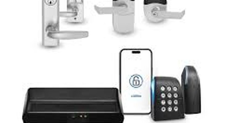 Aiphone AC Nio cloud access control — controller, door reader, smart lock, and mobile key app shown together; installed by Michigan Security Systems across Michigan, Ohio and Indiana