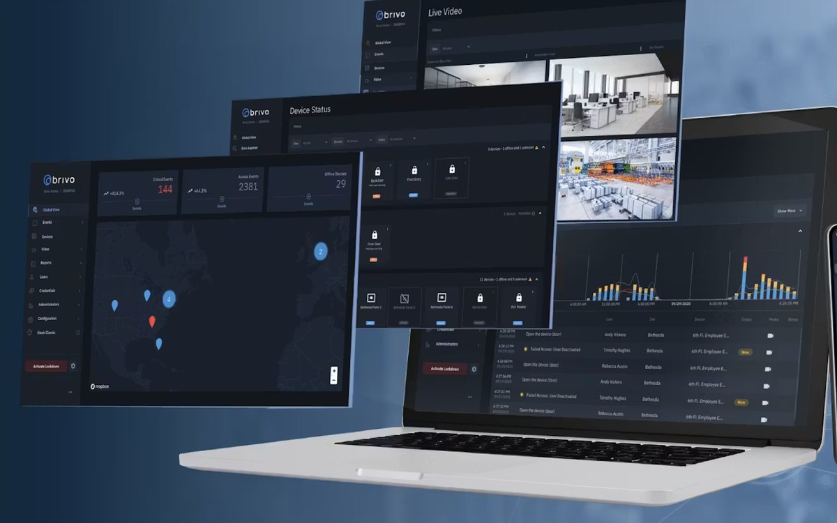 Brivo cloud access control platform, mobile pass and reader — installed by Michigan Security Systems, authorized Brivo dealer