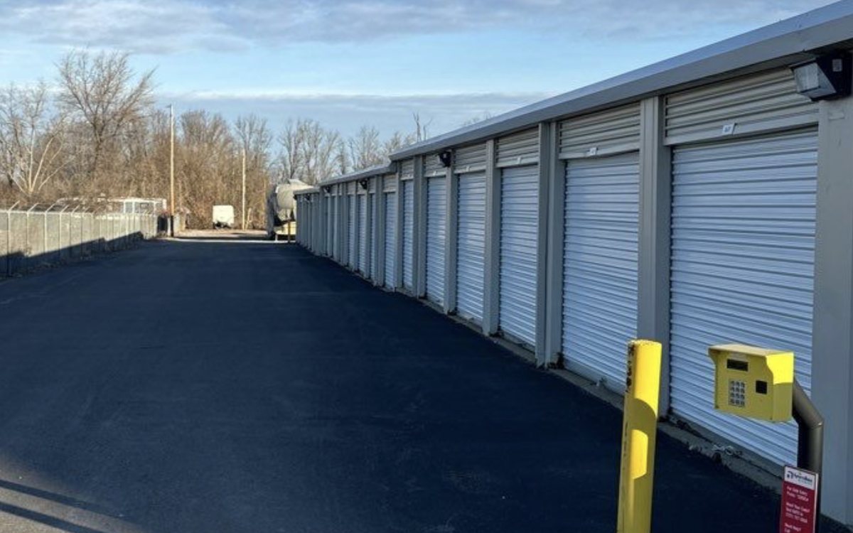 Security cameras covering a self-storage facility drive lane — Michigan Security Systems