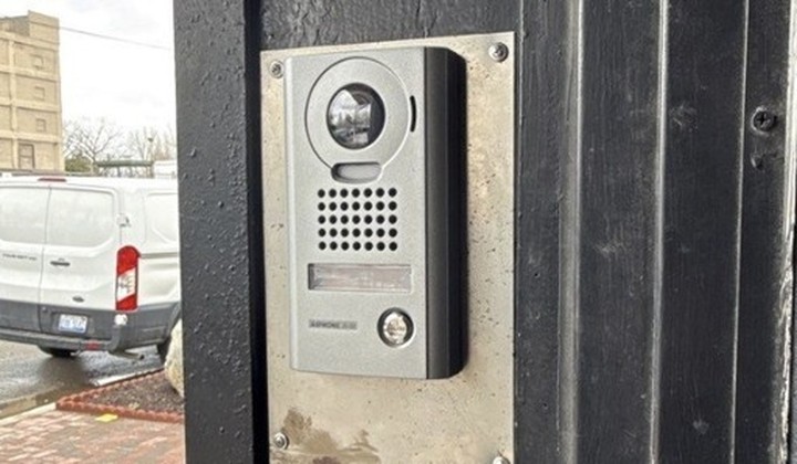 Aiphone video intercom at a commercial gate entry — Michigan Security Systems