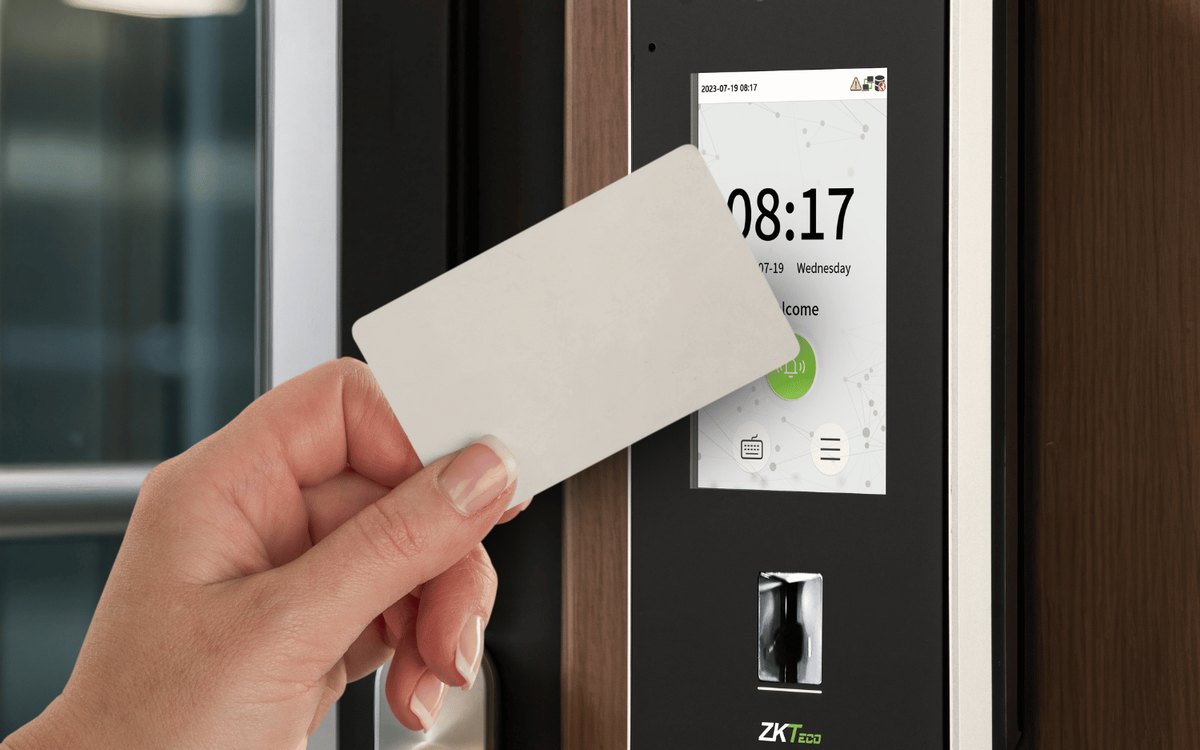 ZKTeco biometric fingerprint and keypad access terminal — installed by Michigan Security Systems, authorized ZKTeco dealer