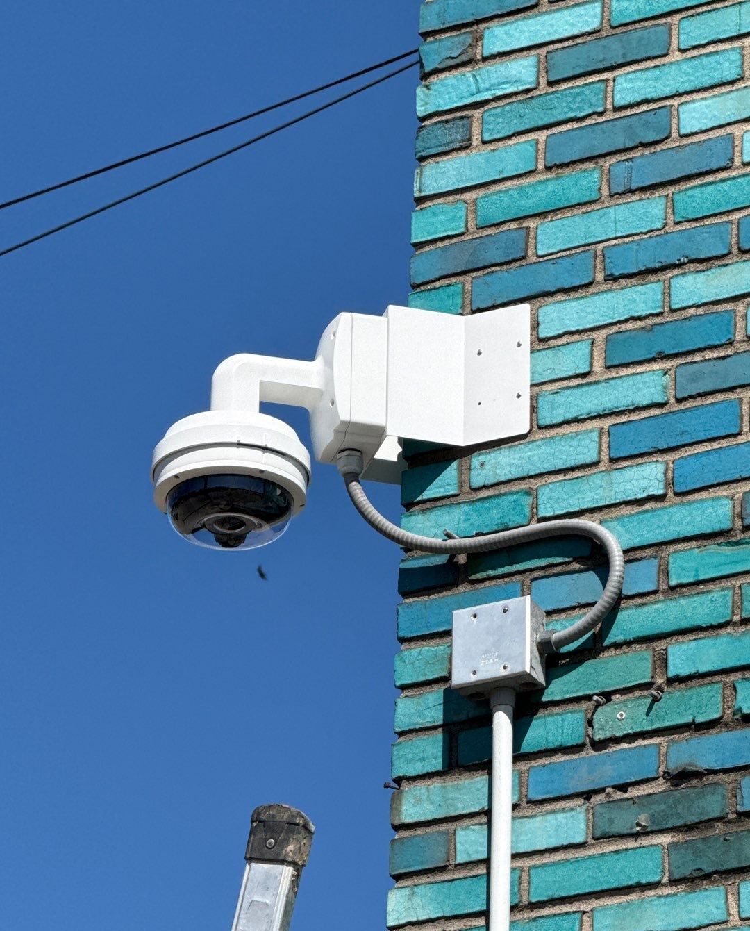 Newly installed Digital Watchdog security camera after upgrade at River Rouge Police Department, Wayne County, Michigan