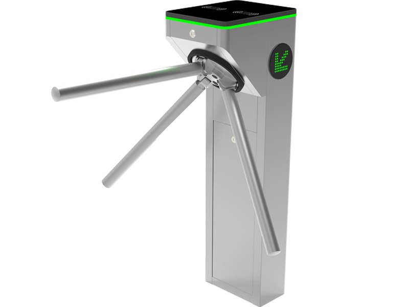 ZKTeco turnstile entrance control lane installed at a commercial lobby by Michigan Security Systems, authorized ZKTeco dealer serving Michigan, Ohio and Indiana